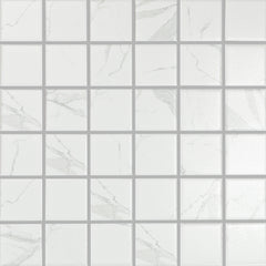 Statuario 2" x 2" Square Marble Look Mosaic