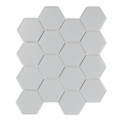 Silver Core Gray 3" x 3" Hexagon Mosaic