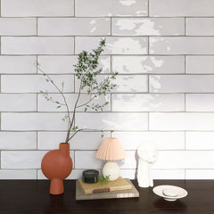 Cortina 3" x 12" White Zellige Look Subway Wall Tile