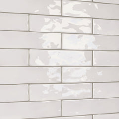 Cortina 3" x 12" White Zellige Look Subway Wall Tile