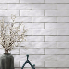 Cortina 3" x 12" White Zellige Look Subway Wall Tile