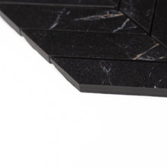 Longo Black Chevron Porcelain Marble Look Mosaic Tile