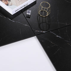Longo Black 12" x 24" Marble Look Porcelain Tile