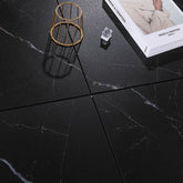 Longo Black 12" x 24" Marble Look Porcelain Tile