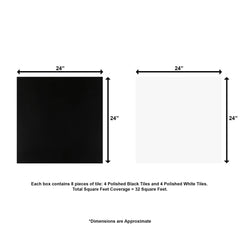 Checkered 24" x 24" Polished Pattern Floor and Wall Tiles