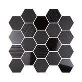 Nano Black 3" x 3" Porcelain Hexagon Mosaic Wall & Floor Tile