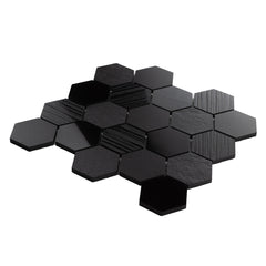 Nano Black 3" x 3" Porcelain Hexagon Mosaic Wall & Floor Tile