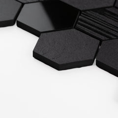 Nano Black 3" x 3" Porcelain Hexagon Mosaic Wall & Floor Tile