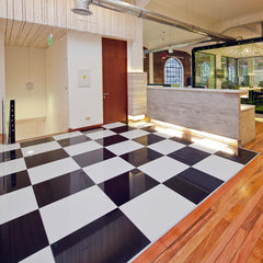 12" x 12" Polished Checkered Pattern Floor and Wall Tiles