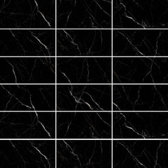 Longo Black 12" x 24" Marble Look Porcelain Tile