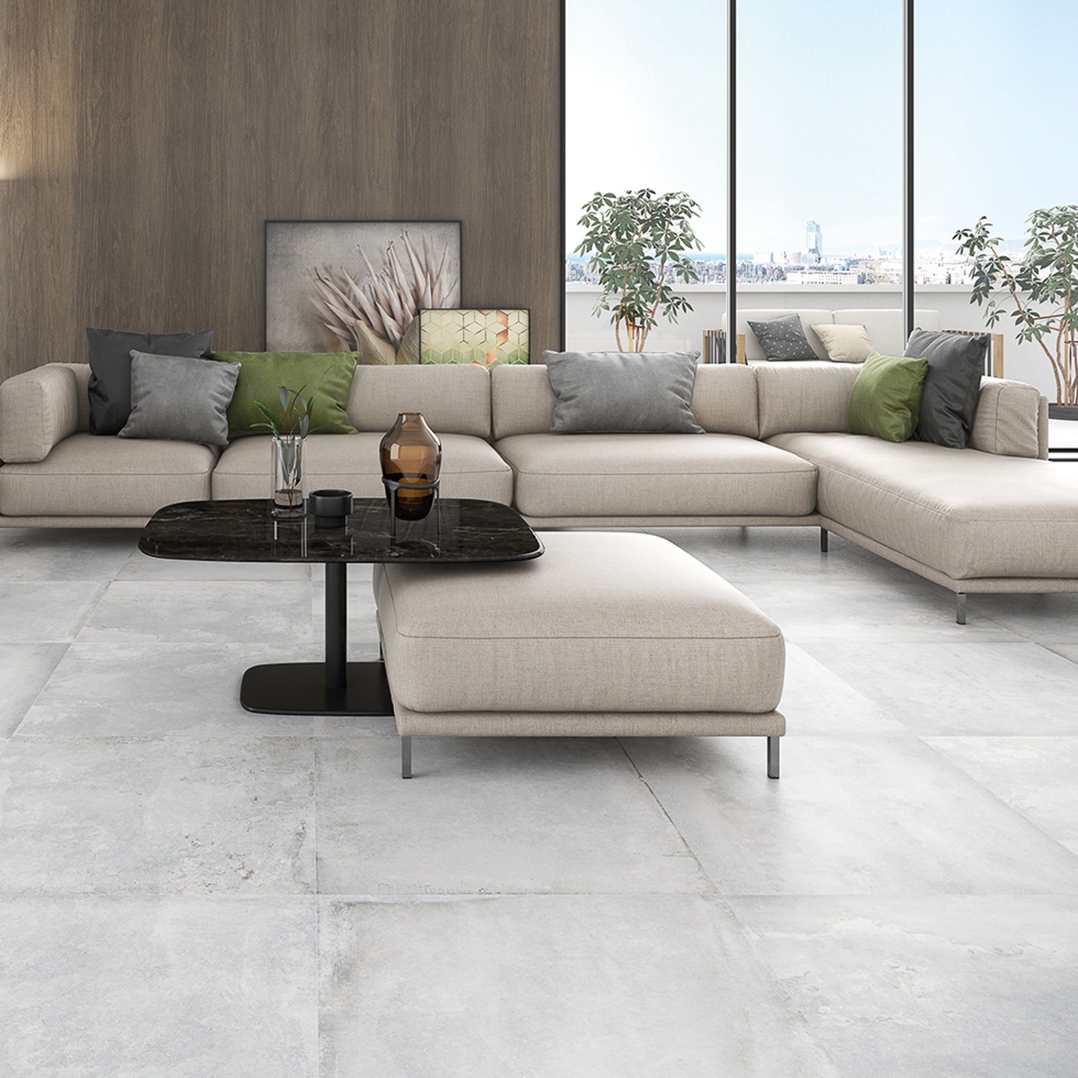 Rue De Paris 36" x 36" Concrete Look Spanish Porcelain Floor & Wall Tile Rue De Paris 36" x 36" Concrete Look Spanish Porcelain Floor & Wall Tile