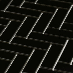 Shades Nox Black 1" x 3" Herringbone Mosaic