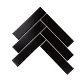 Shades Nox Black 2" x 8" Herringbone Mosaic