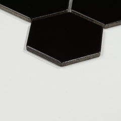 Shades Nox Black 3" x 3" Hexagon Mosaic