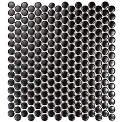 Shades Nox Black Penny Round Mosaic