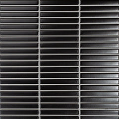 Shades Nox Black Stacked Fluted Mosaic