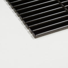 Shades Nox Black Stacked Fluted Mosaic