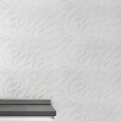 Silom White 12" x 24" 3D Textured Wall Tile
