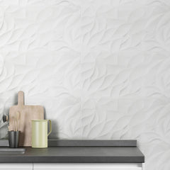 Silom White 12" x 24" 3D Textured Wall Tile