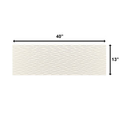 Decor White Solene 13" x 40" 3D Textured Wall Tile