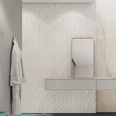 Decor White Solene 13" x 40" 3D Textured Wall Tile