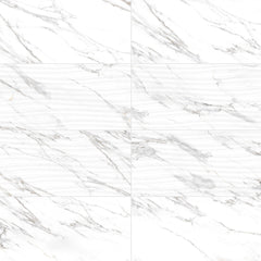 dAntilia 12" x 24" Marble Look Carrara 3D Wall Tile