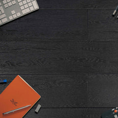 Domus Black 6" x 36" Wood Look Porcelain Wall & Floor Tile