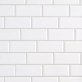 Eclipse 4" x 12" Beveled White Subway Wall Tile