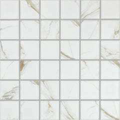 Calacatta Gold 2" x 2" Square Marble Look Mosaic