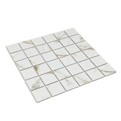 Calacatta Gold 2" x 2" Square Marble Look Mosaic