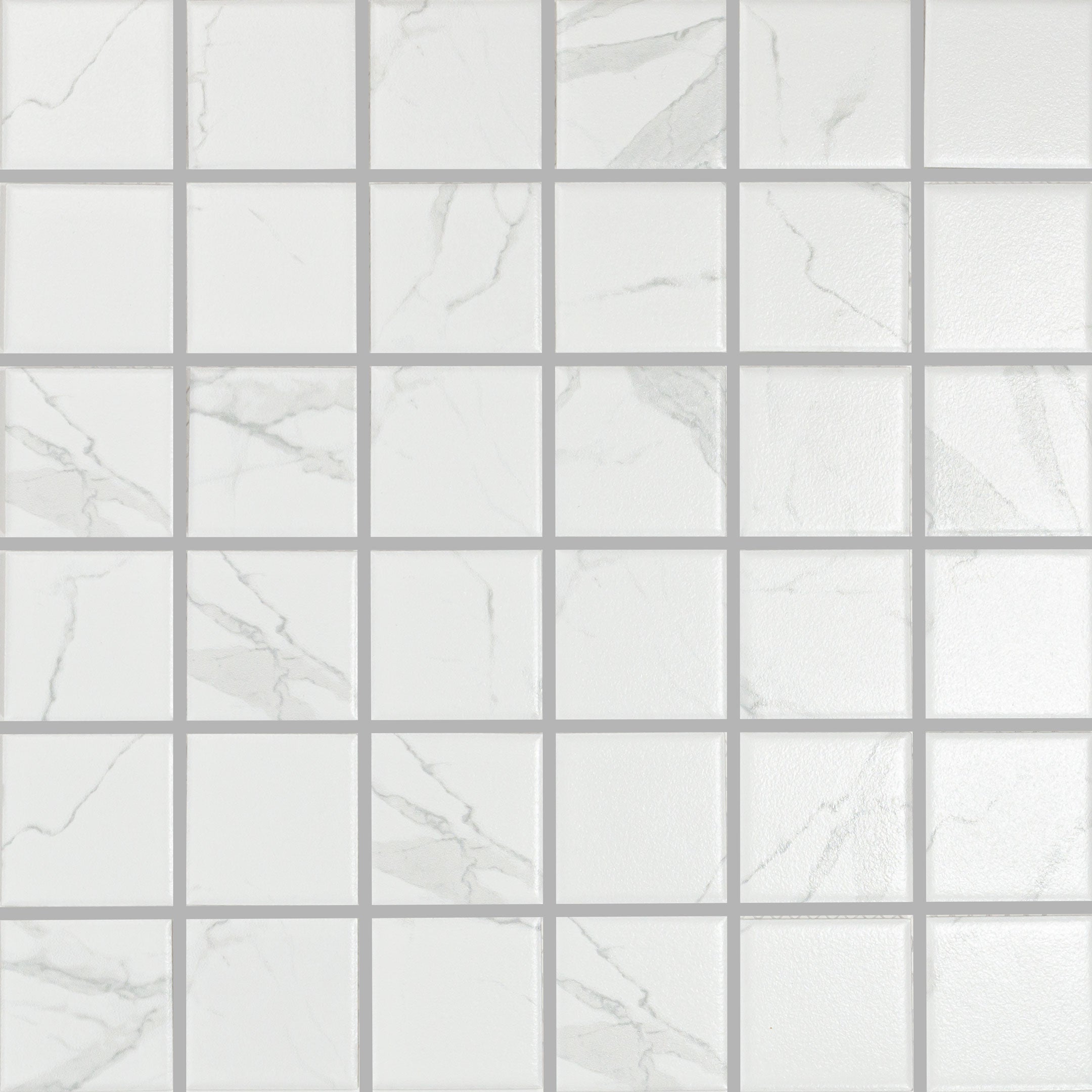 Statuario 2" x 2" Square Marble Look Mosaic