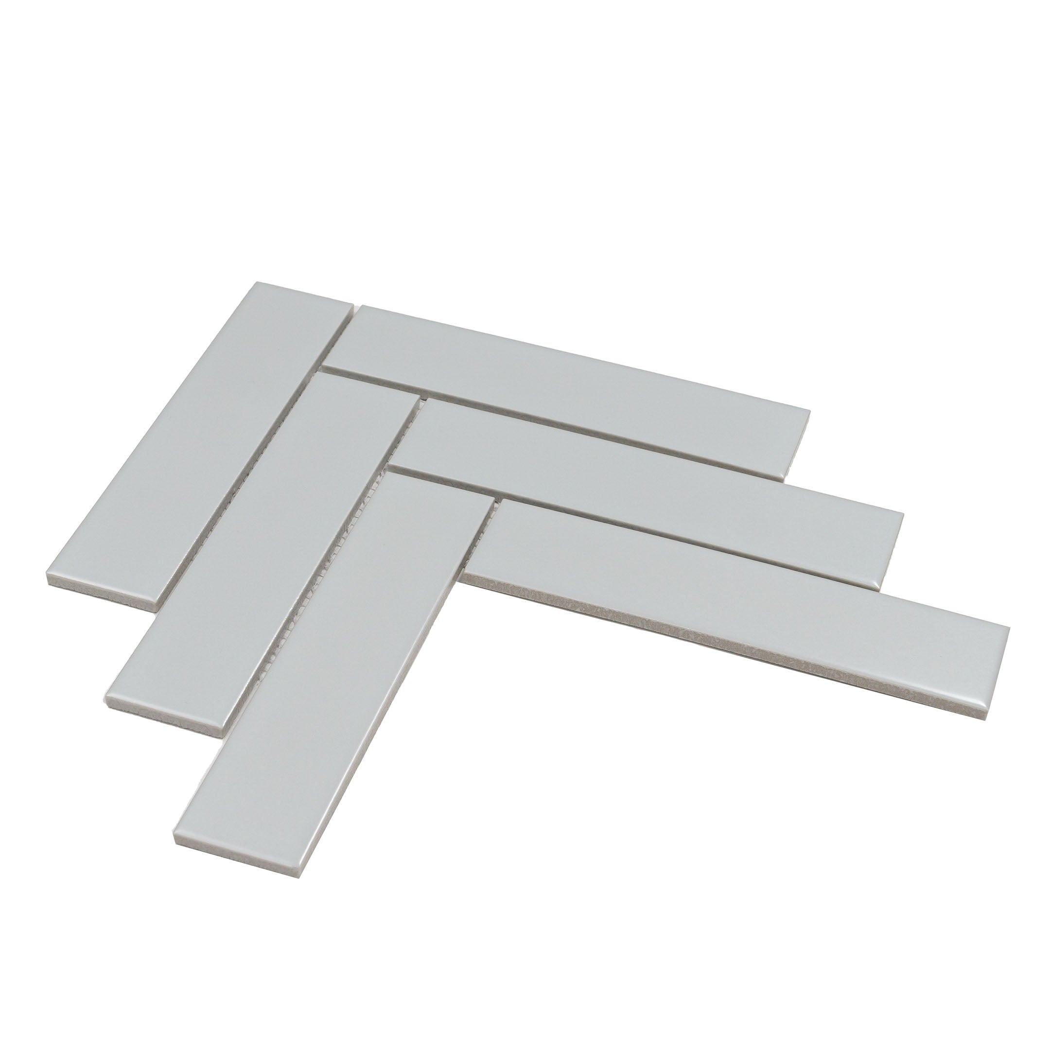 Silver Core Gray 2" x 8" Herringbone Mosaic