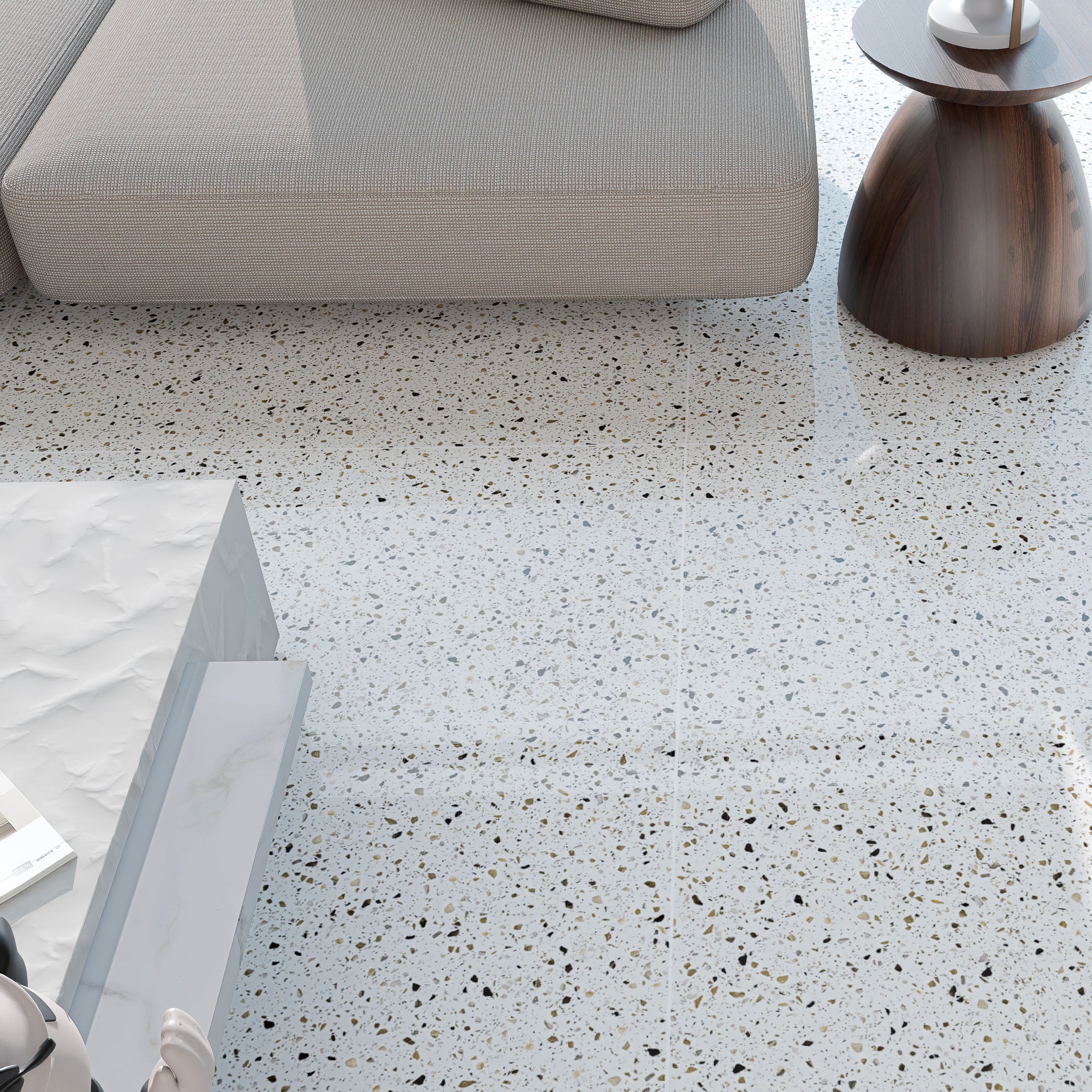 Malibu Chips 24" x 24" Terrazzo Look Porcelain Tile