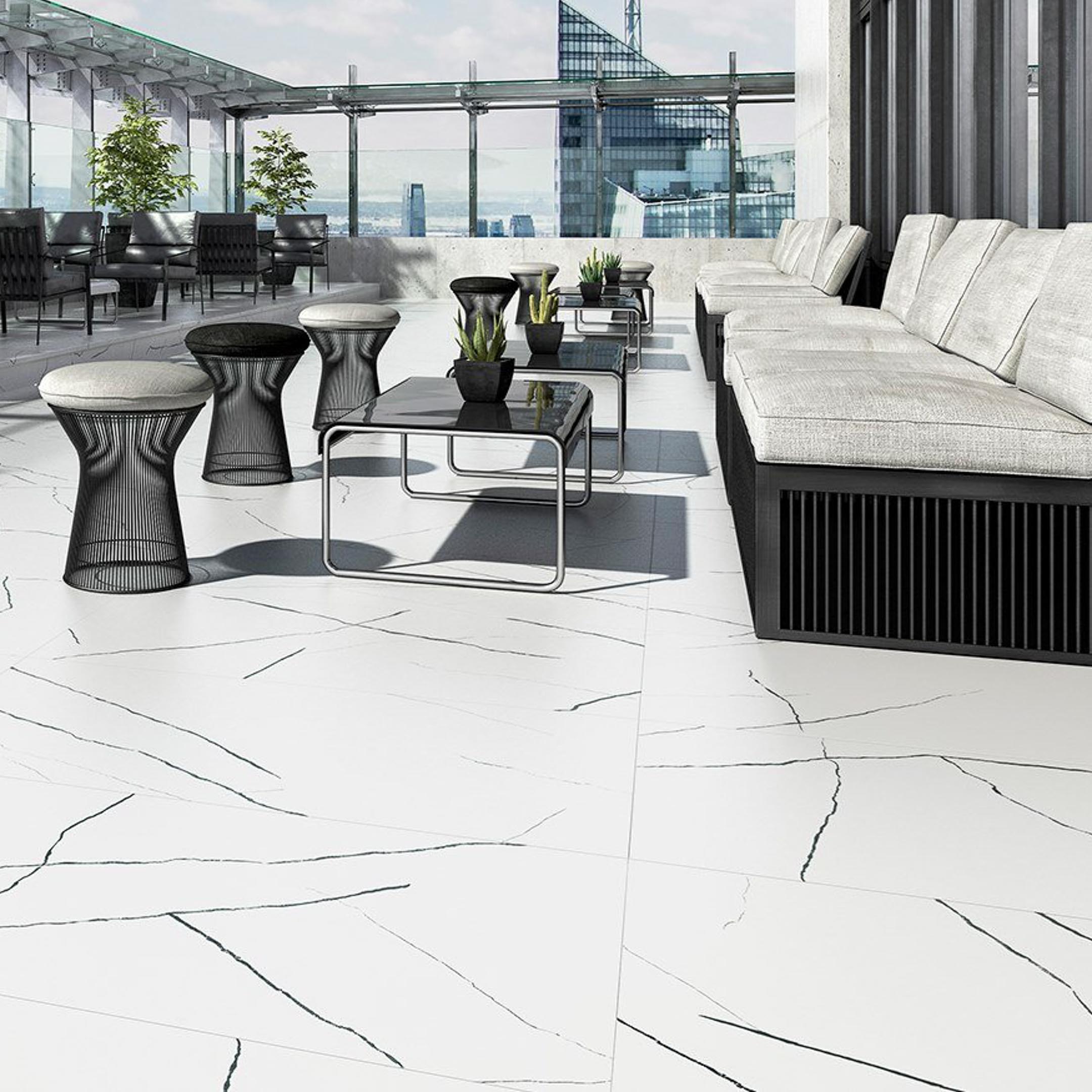Markina Bianco 24" x 48" Marble Look Porcelain Tile – Qube Tiles ...