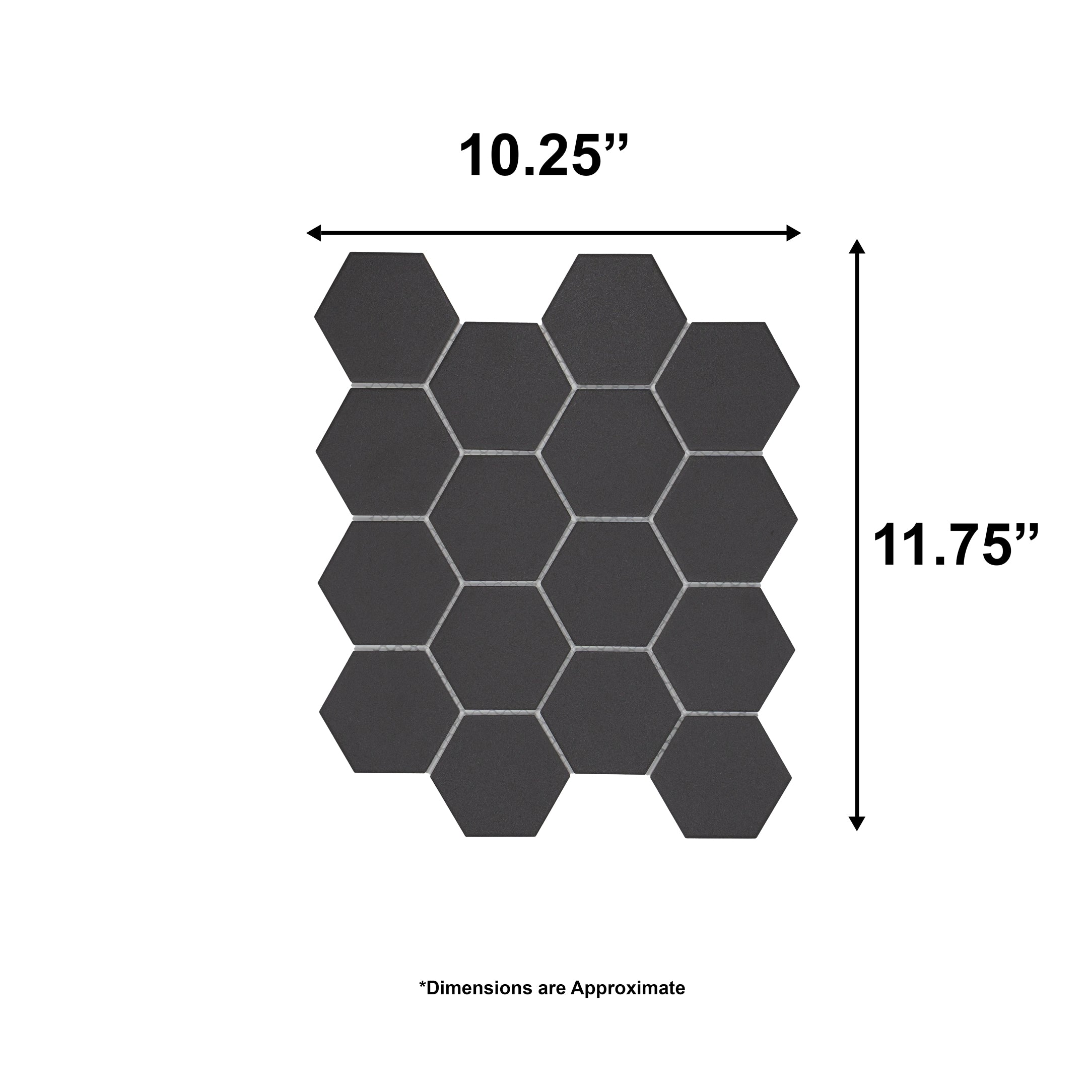Sage 3" x 3" Hexagon Porcelain Mosaic Tile