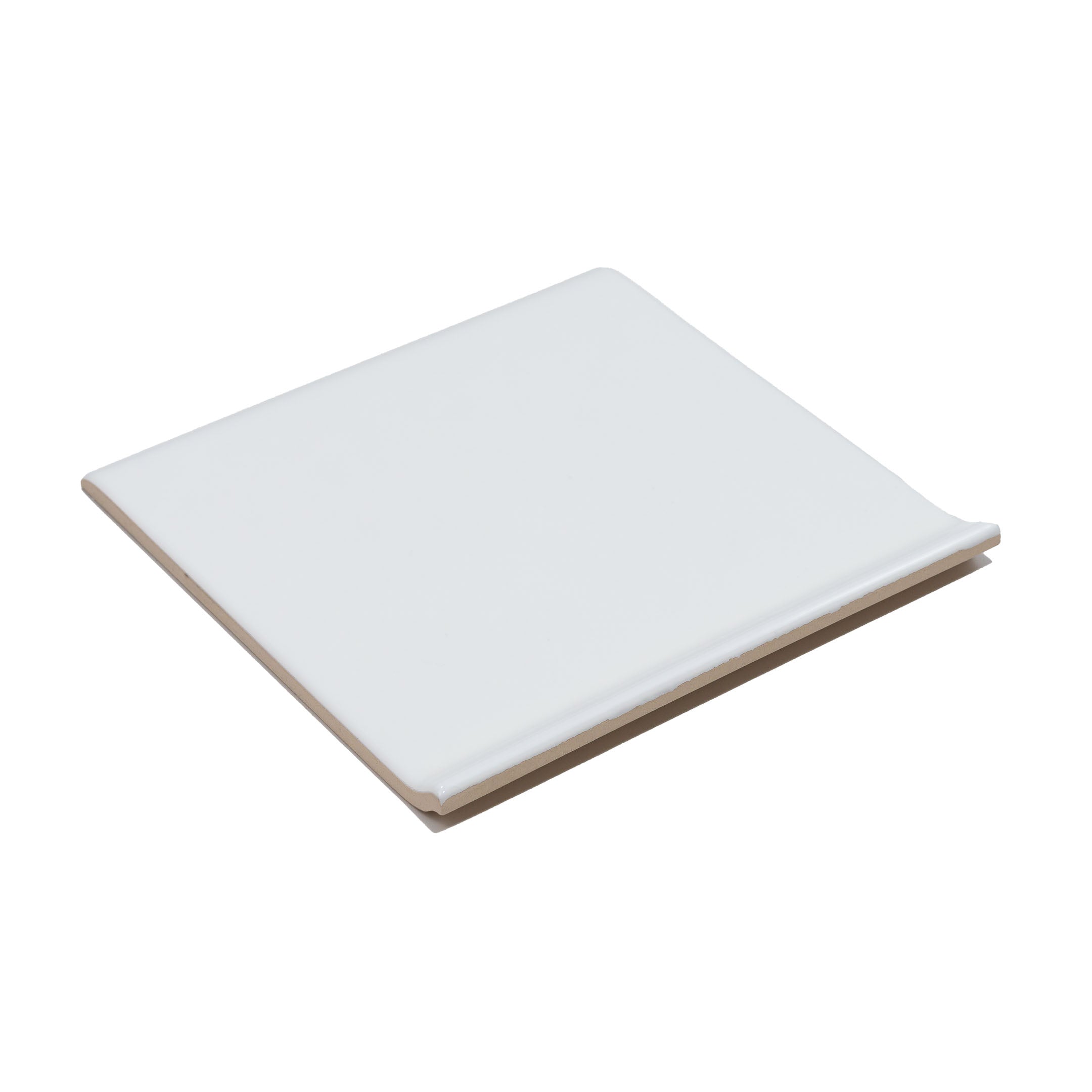 Shades 6" x 6" White Cove Base Glossy Subway Tile Trim