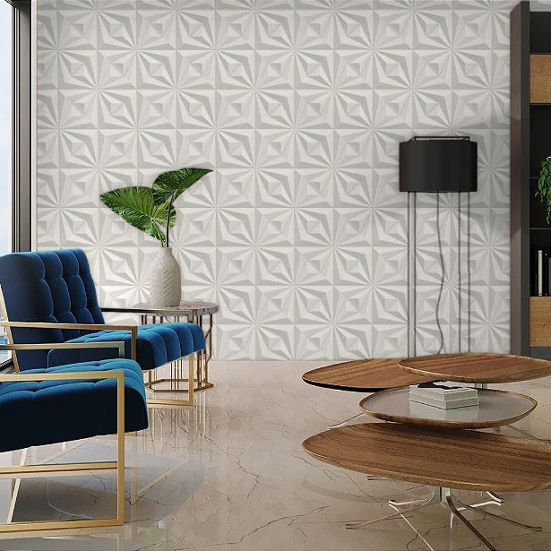 Drapeado 23" x 23" 3D Porcelain Textured Wall Tile