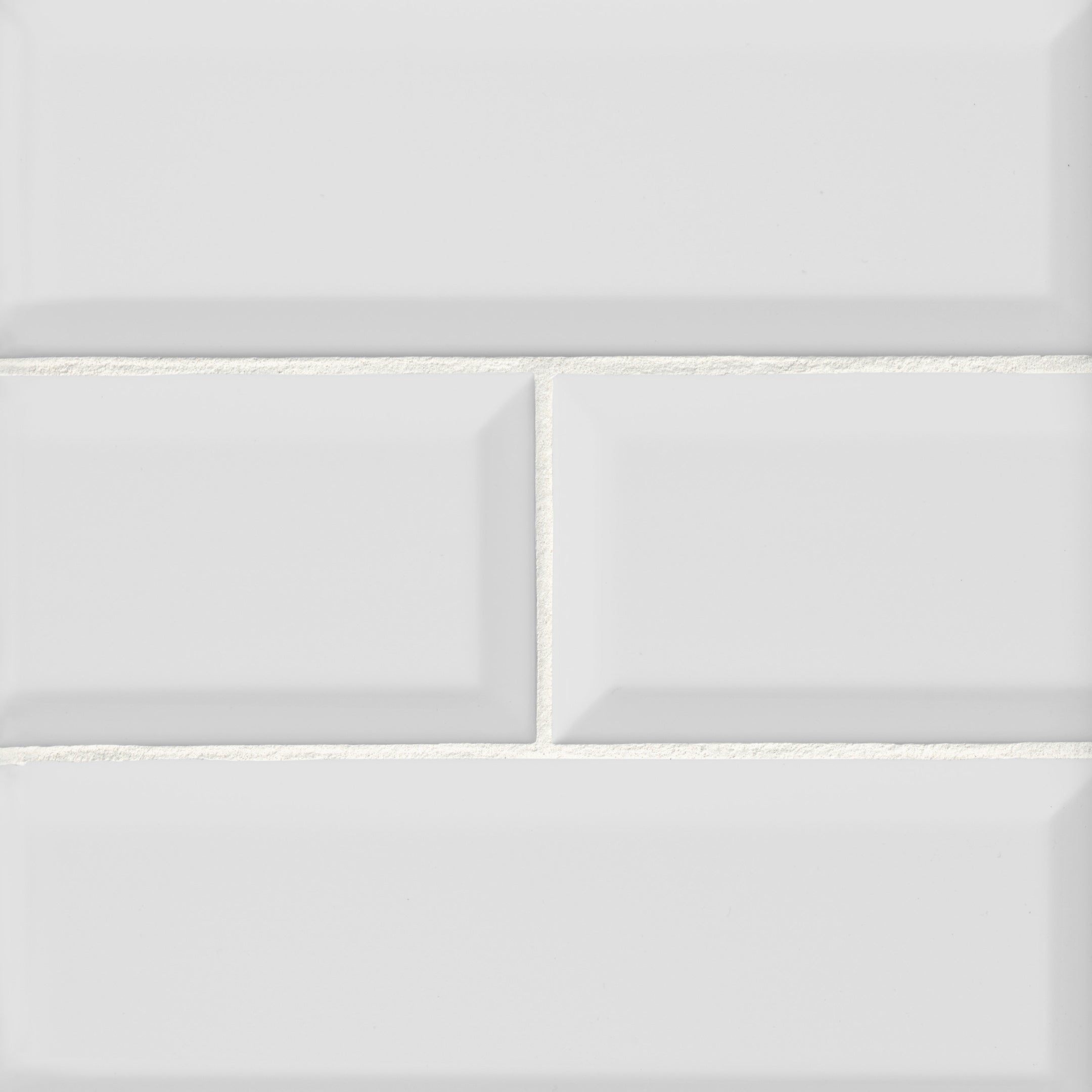 Eclipse 4" x 12" Beveled White Subway Wall Tile